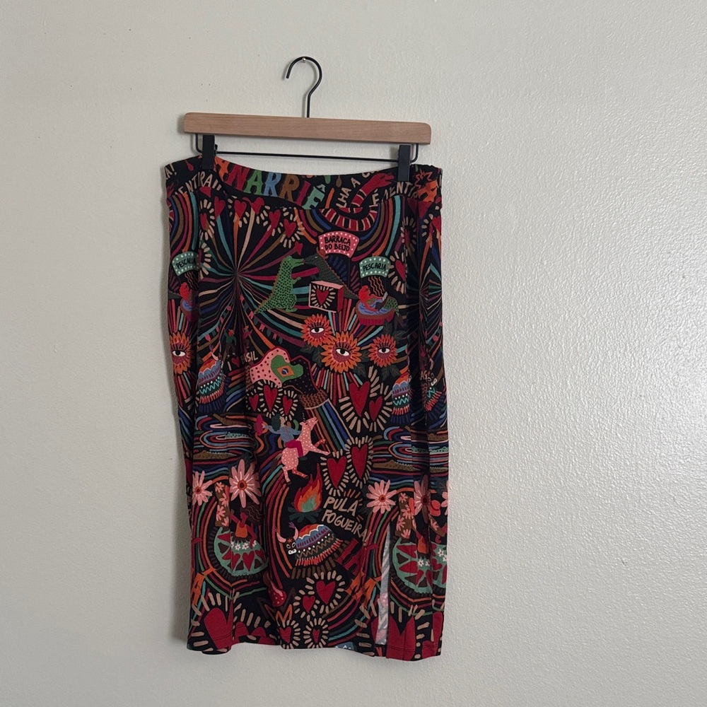 FARM Rio Colorful Floral Midi Skirt